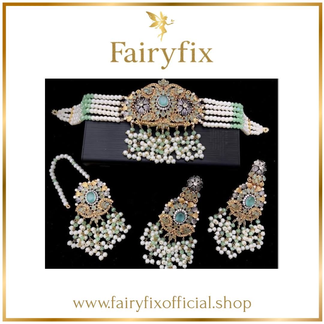 Premium Choker Set with Small Pearls - Fairyfixofficial