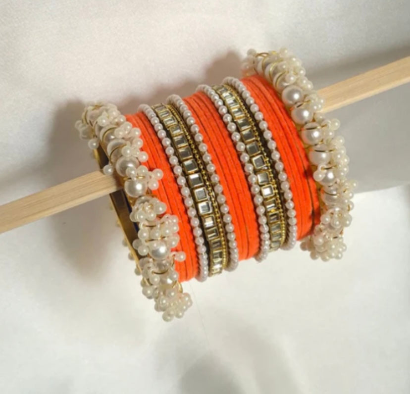 velvet Double square Karra gajra bangles choorian set - Fairyfixofficial