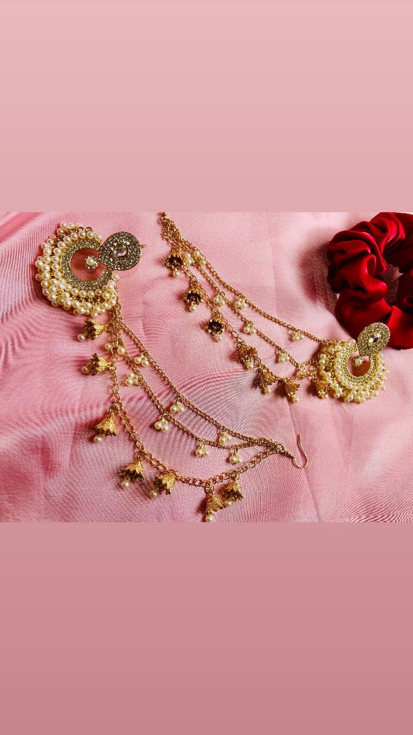 Antique Desi Jhumka with beautiful Saharay | Trendy Timeless Statement - Fairyfixofficial