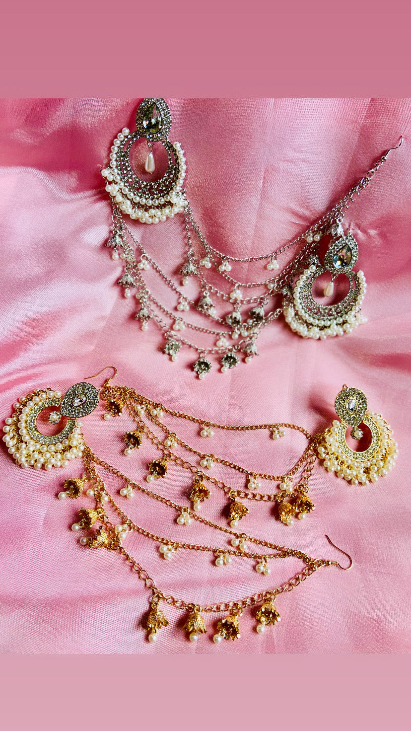 Antique Desi Jhumka with beautiful Saharay | Trendy Timeless Statement - Fairyfixofficial