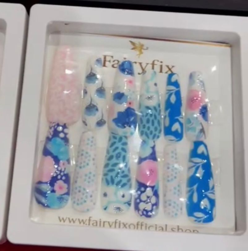 Imported Printed Pattern Funky Korean Nails – Long-Lasting, Salon-Style Glam at Home - Fairyfixofficial