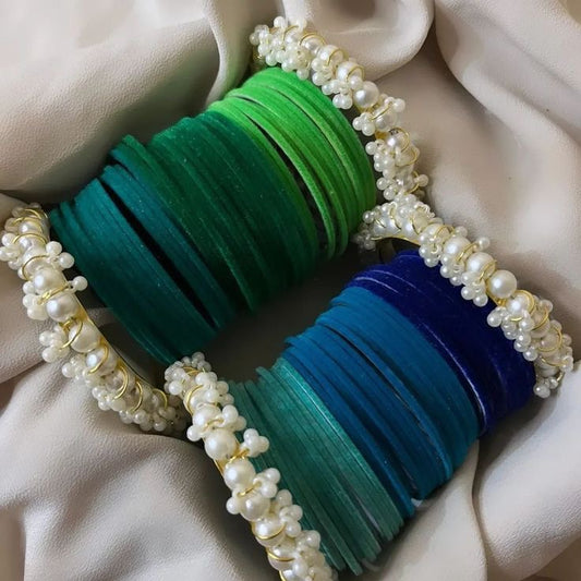 Velvet Bangles Set – 36 pcs with Free Gajra Style Kara ✨ - Fairyfixofficial
