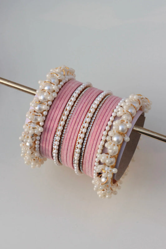 Noor-Moti Bangles l with 2 Gajra Kara’s 2 Dozen choorian set - Fairyfixofficial