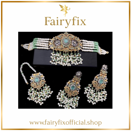 Premium Choker Set with Small Pearls - Fairyfixofficial