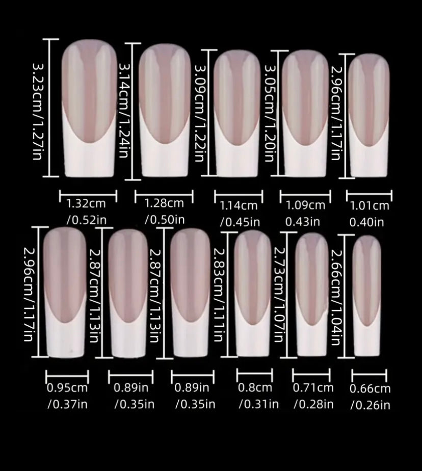 Imported Matte French Tips | Press On Nails – Long-Lasting, Salon-Style Glam at Home - Fairyfixofficial