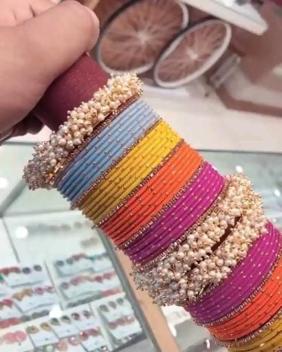 Velvet Bangles choorian with gajra kara✨| Two Dozen in each set🫶🏻 - Fairyfixofficial