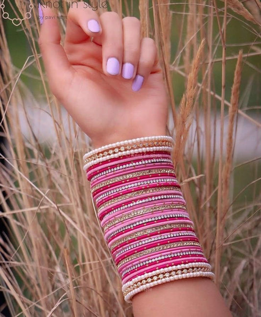 Velvet Bangles choorian with gajra kara✨| Two Dozen in each set🫶🏻 - Fairyfixofficial