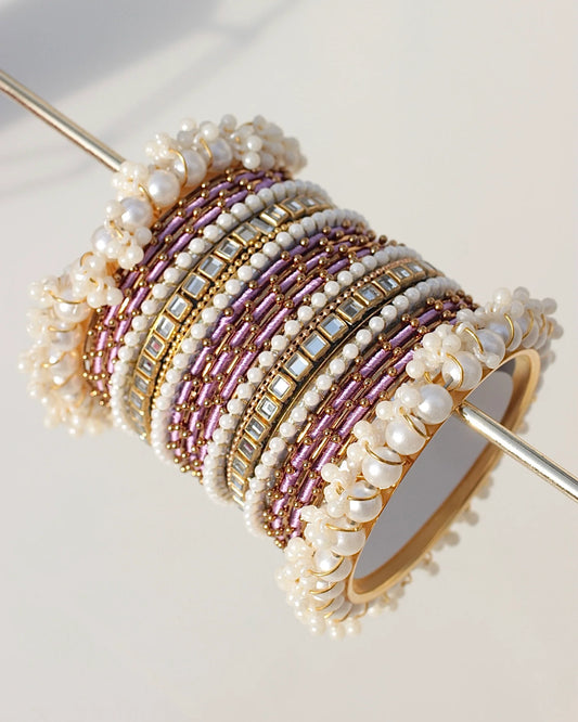 Zari Premium Bangle Set-Purple - Fairyfixofficial