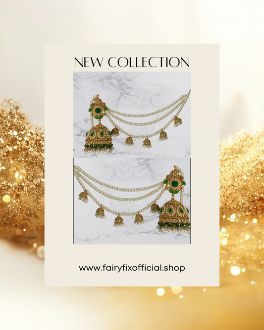 Premium Desi Jhumka with beautiful Saharay | Trendy Timeless Statement - Fairyfixofficial