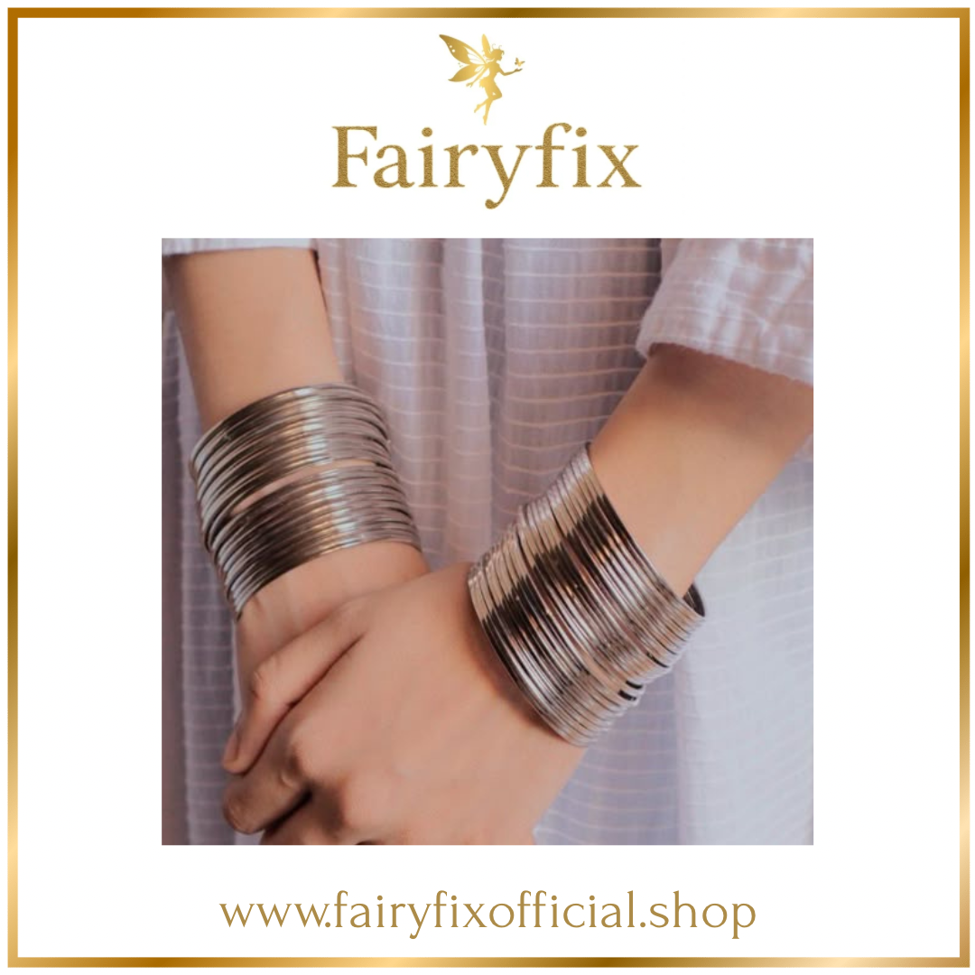 Plain Metal Silver Bangles choorian ✨|2 dozen🫶🏻 - Fairyfixofficial