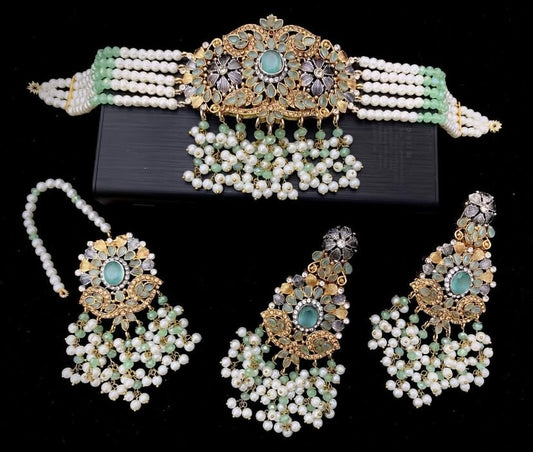 Premium Choker Set with Small Pearls - Fairyfixofficial