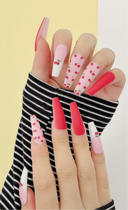 Imported Printed Pattern Funky Korean Nails – Long-Lasting, Salon-Style Glam at Home - Fairyfixofficial