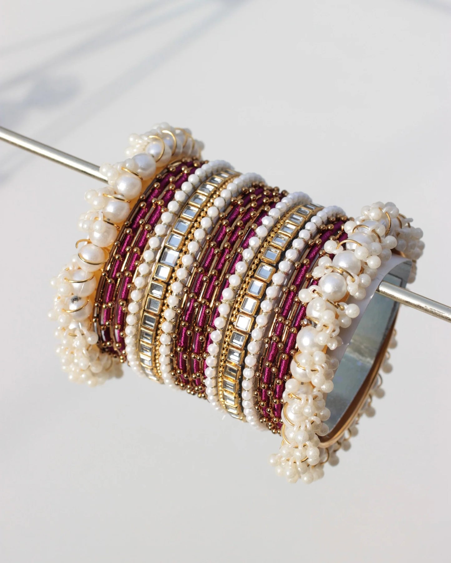 Zari Premium Bangle Set-Pink - Fairyfixofficial