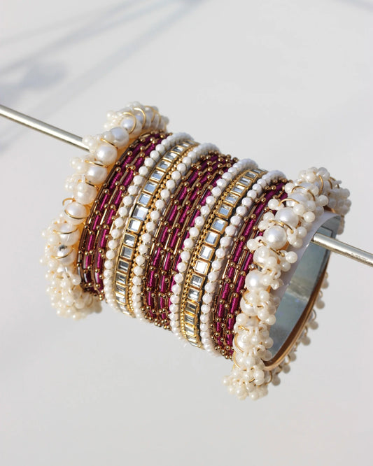 Zari Premium Bangle Set-Pink - Fairyfixofficial
