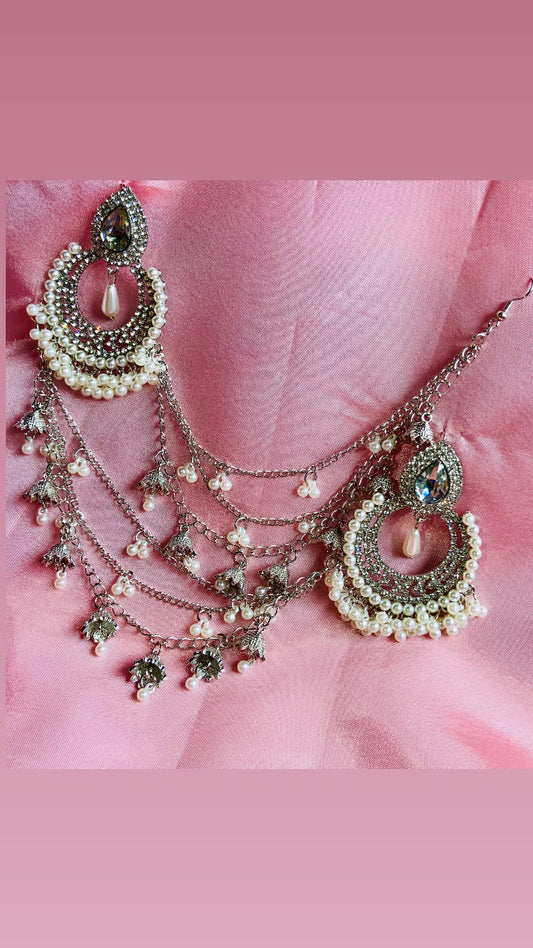 Antique Desi Jhumka with beautiful Saharay | Trendy Timeless Statement - Fairyfixofficial