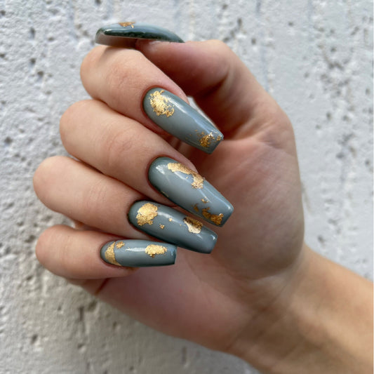Premium Gold Pattern Korean Nails – Long-Lasting, Salon-Style Glam at Home - Fairyfixofficial