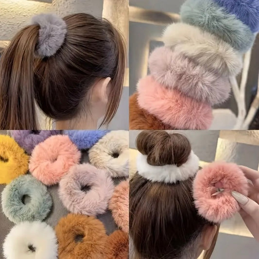 Cute Minimalist Solid Color Flannelette Hair Ropes – Everyday Softness & Style! - Fairyfixofficial