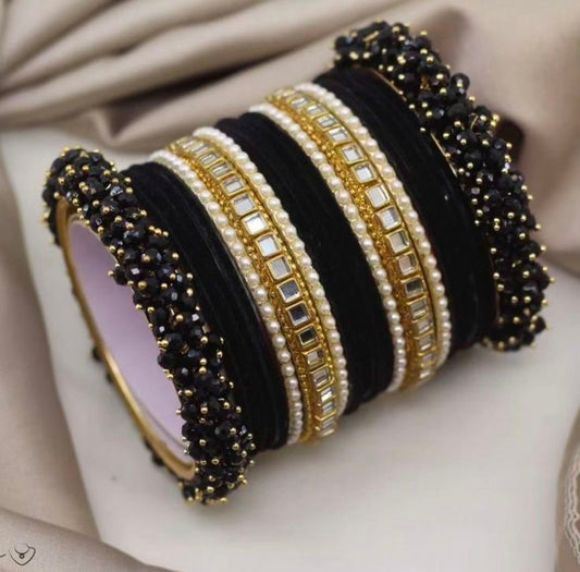 Aesthetic Black Bangles Set ✨