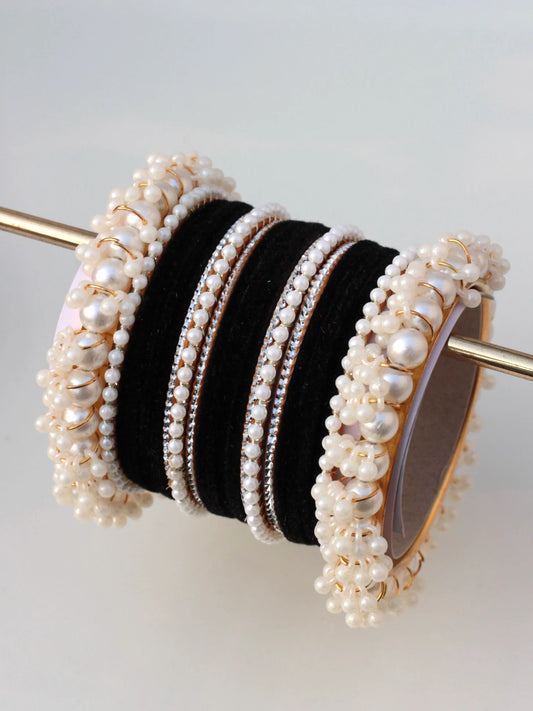 Noor-Moti Bangles l with 2 Gajra Kara’s 2 Dozen choorian set - Fairyfixofficial