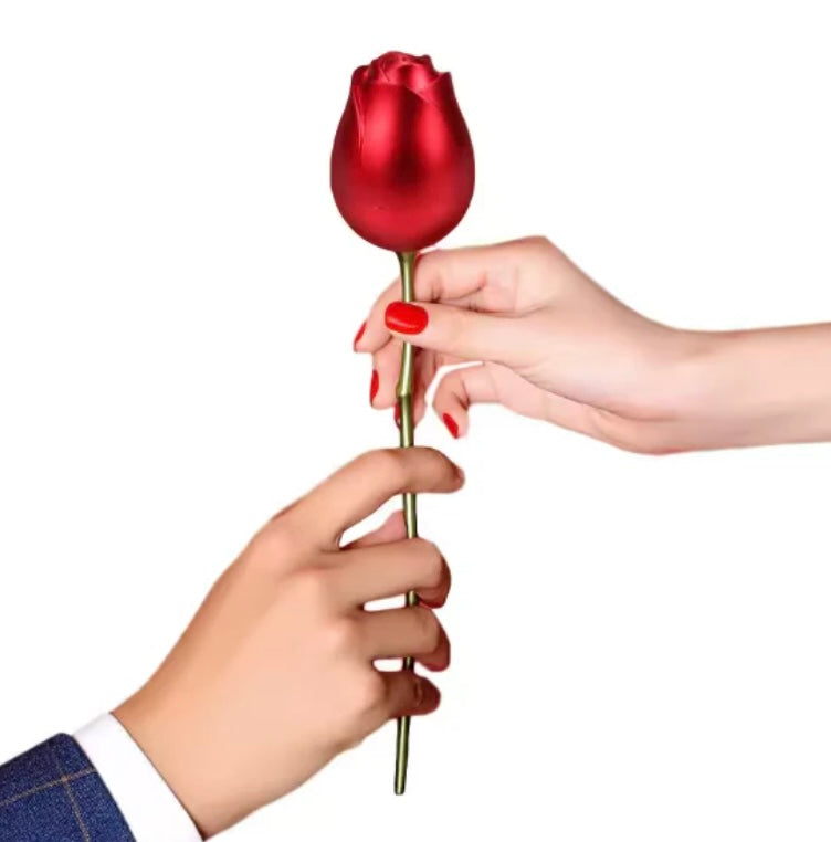 Red Rose Flower Ring Box in Metal - Fairyfixofficial