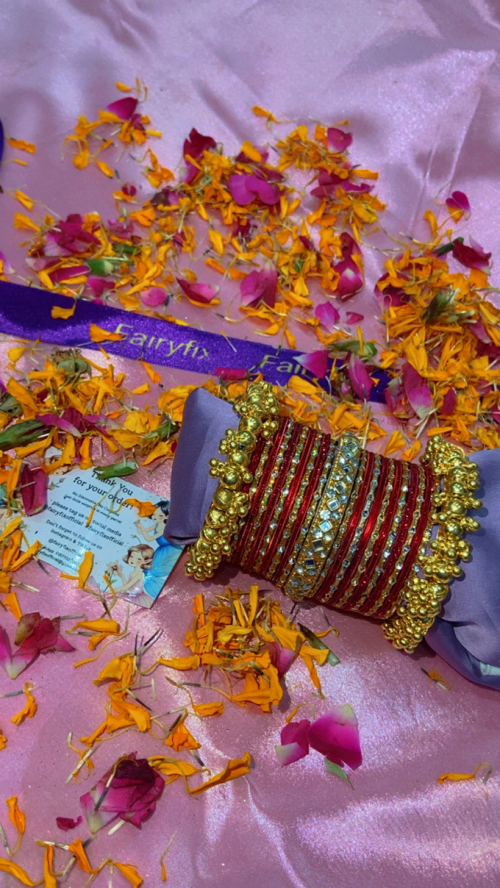 Aesthetic Bangles choorian with Golden Gajra Kara ✨| Two Dozen in each set🫶🏻 - Fairyfixofficial