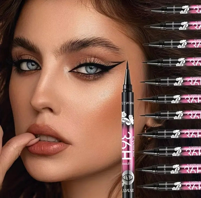 Extra Slim Black Liquid Eyeliner, Waterproof Long-wearing Long Lasting Liquid Eyeliner - Fairyfixofficial