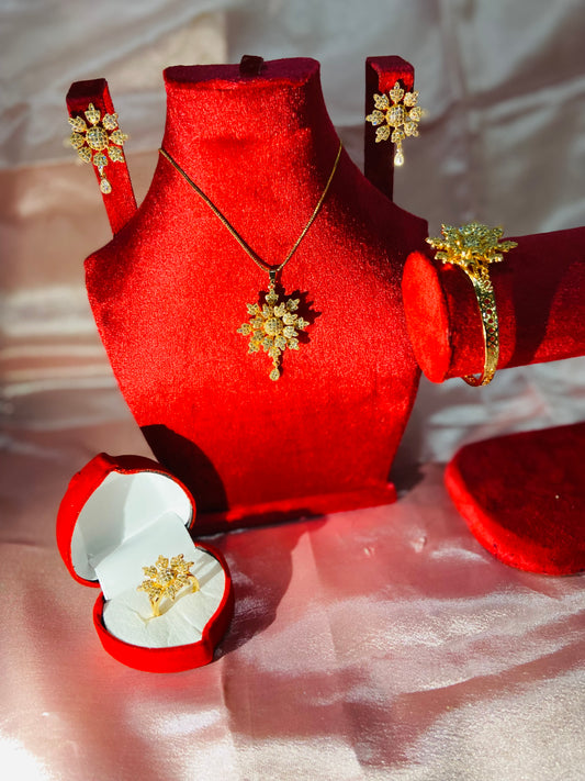 Imported complete Necklace set with ring & bracelet – Tarnish Free - Fairyfixofficial