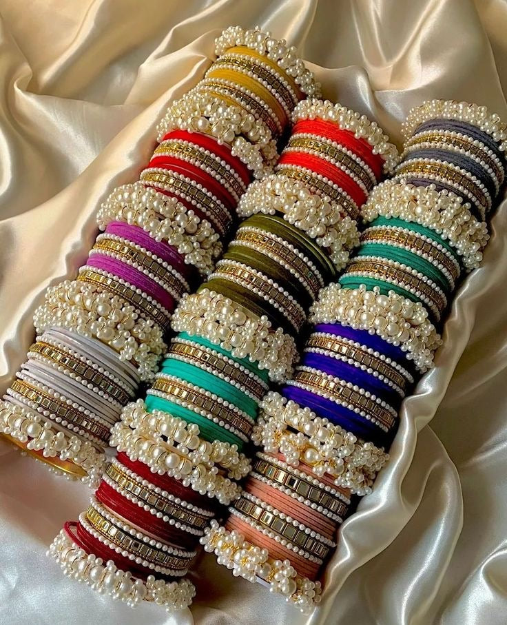 velvet Double square Karra gajra bangles choorian set - Fairyfixofficial