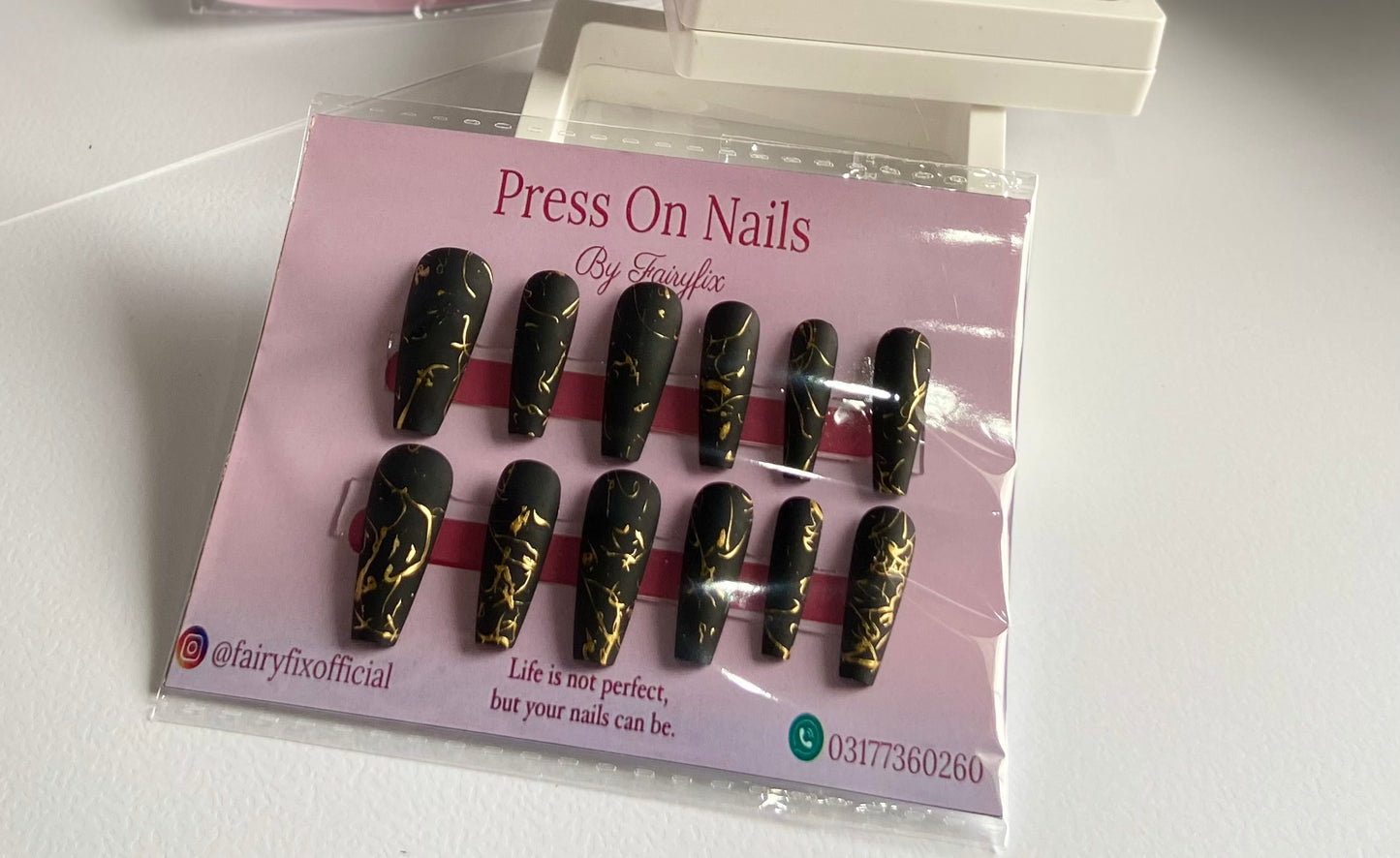Premium Gold Pattern Korean Nails – Long-Lasting, Salon-Style Glam at Home - Fairyfixofficial