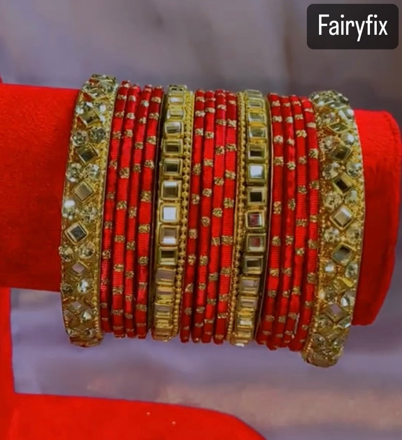 Bangles choorian with Golden Kara✨| Two Dozen in each set🫶🏻 - Fairyfixofficial