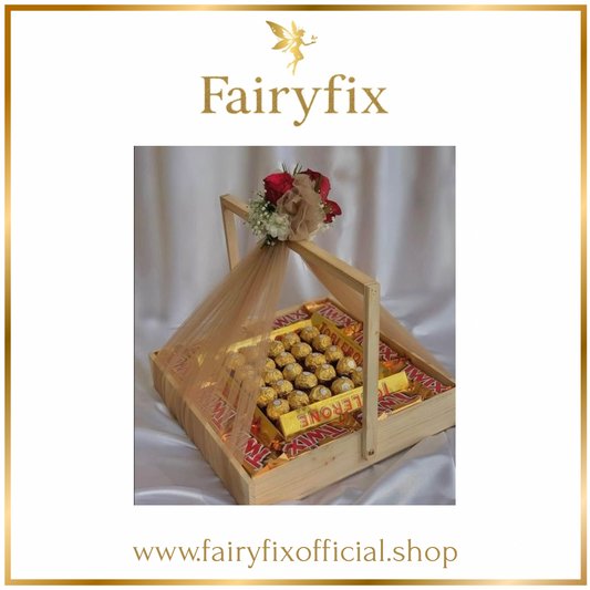 Imported Chocolates Wooden Basket 🧺 - Fairyfixofficial
