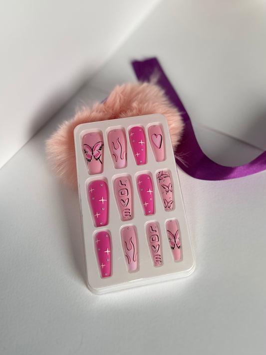 Imported Printed Pattern Funky Korean Nails – Long-Lasting, Salon-Style Glam at Home - Fairyfixofficial