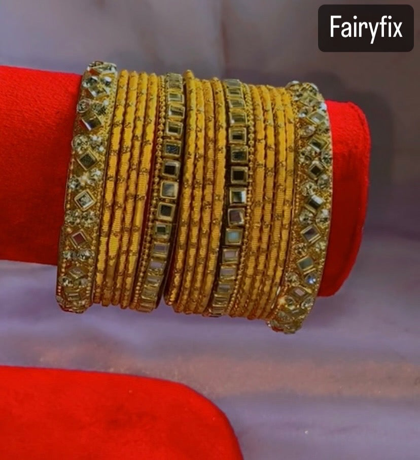 Bangles choorian with Golden Kara✨| Two Dozen in each set🫶🏻 - Fairyfixofficial