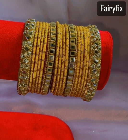 Bangles choorian with Golden Kara✨| Two Dozen in each set🫶🏻 - Fairyfixofficial