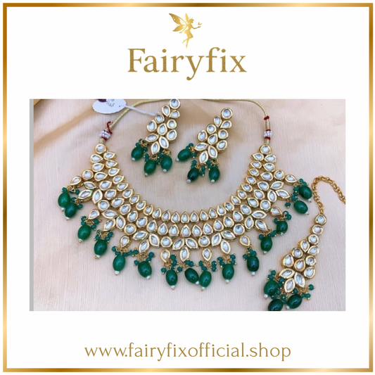Mughal Elegance – Handcrafted Kundan Set - Fairyfixofficial