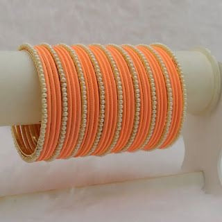 velvet Double square small white pearl Karra bangles choorian set - Fairyfixofficial