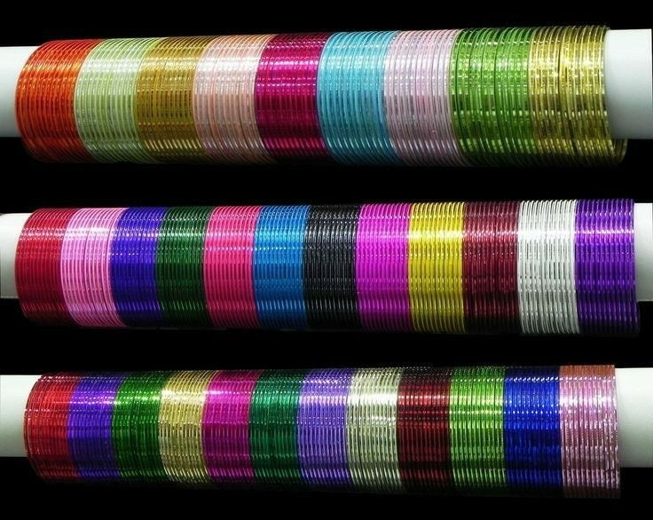 Plain metal Bangles choorian ✨| Three Dozen in each set🫶🏻 | Gajra kara - Fairyfixofficial