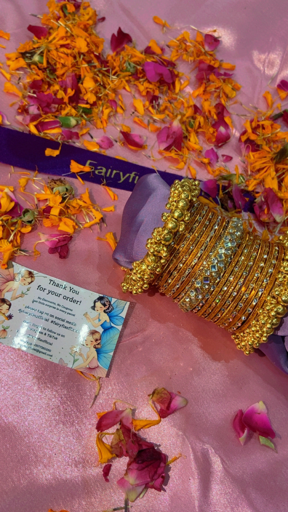 Aesthetic Bangles choorian with Golden Gajra Kara ✨| Two Dozen in each set🫶🏻 - Fairyfixofficial