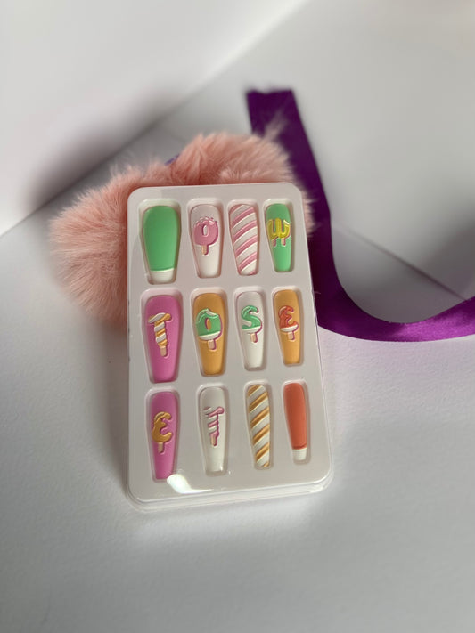 Imported Printed Pattern Funky Korean Nails – Long-Lasting, Salon-Style Glam at Home - Fairyfixofficial