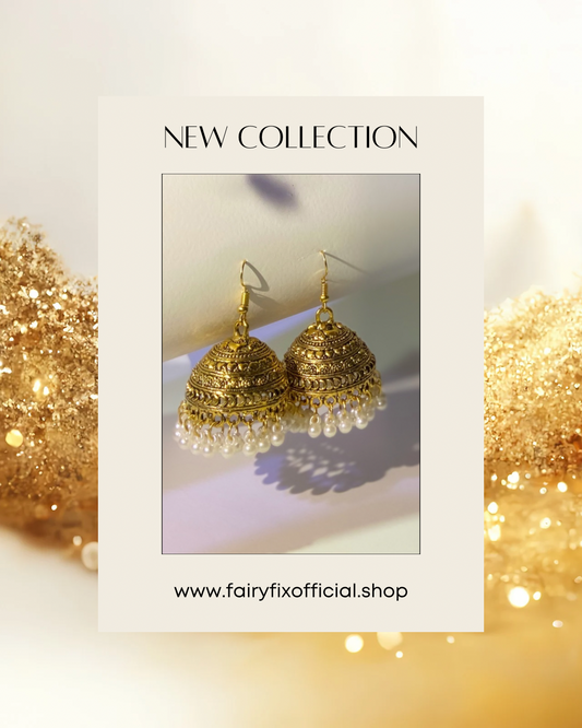Golden Jhumki| Trendy & Timeless - Fairyfixofficial
