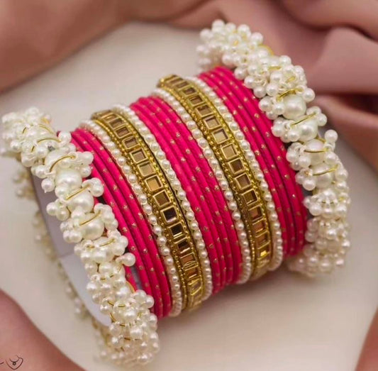 Indian Bangles choorian with Golden Kara✨| Two Dozen in each set🫶🏻 - Fairyfixofficial