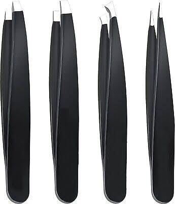 Precision Beauty  Matte Black Tweezers – Premium Quality for Lashes, Brows & More - Fairyfixofficial