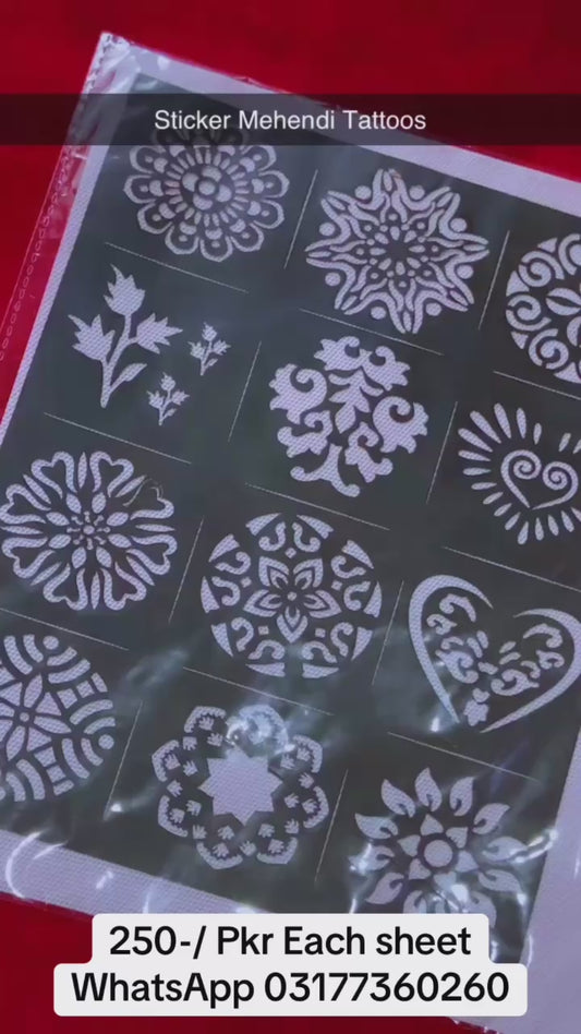 Sticker Mehndi Sheets , Easy DIY Henna Tattoos