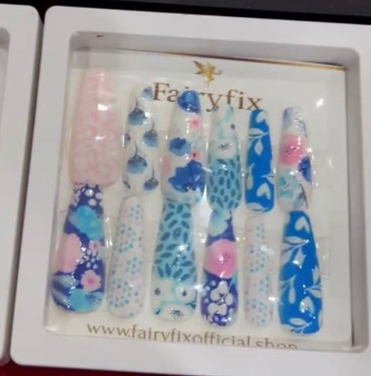 Imported Printed Pattern Funky Korean Nails – Long-Lasting, Salon-Style Glam at Home - Fairyfixofficial